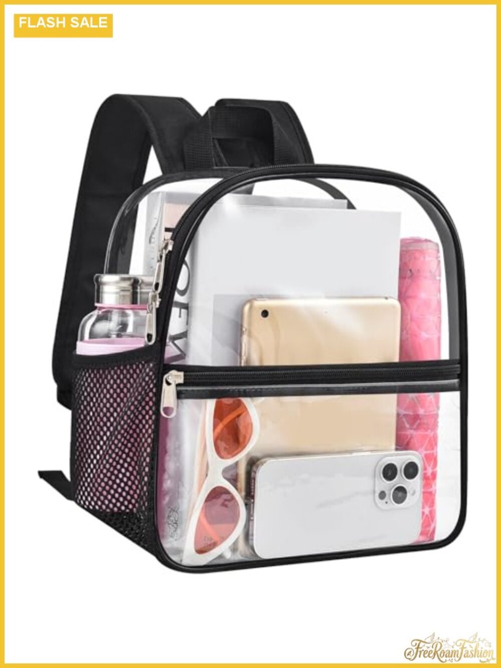 Clear Backpack Stadium Approved 12x6x6 Transparent PVC Daypack